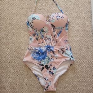 FASHION NOVA halter one piece bathingsuit floral